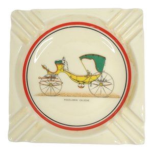 Vintage Executive Line Piccolomini Caleche 6 1/4" Antique Car Ashtray Porcelain